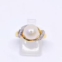 ราคา แหวนทองsize 55; แหวนทอง มุก ยอดจุกทอง เพชรแท้ A22828R (24940505196)