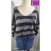 ราคา ลดเหลือ 200 รหัส 0406 เสื้อไหมพรม ลายทาง แบรนด์ playboy อก56 (26368558092)