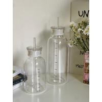 ราคา ✨พร้อมส่ง✨ ขวดน้ำ ขวดแก้วใส่น้ำพร้อมหลอดดูด สไตล์คาเฟ่ (22485677035)