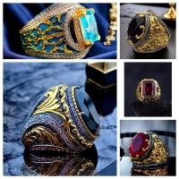 ราคา แหวนผู้ชาย ทำจากทรายทองและทองเหลือง ฝังพลอยอาเกต (52601127217)