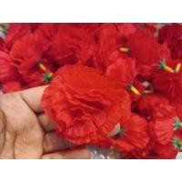 ราคา ดอกดาวเรืองสีแดง 1ถุง50ดอกดอกดาวเรืองปลอมดอกฟู ดาวเรืองราคาถูก (3068989504)