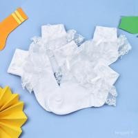 ราคา ถุงเท้าลูกไม้สีขาว แบบบัลเล่ต์ จากผ้าฝ้ายแท้ สำหรับเด็กและทารกในฤดูใบไม้ผลิ ใบไม้ร่วง และฤดูหนาว (41576308913)