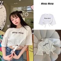 ราคา พร้อมส่ง เสื้อยืดผูกเอว miu miu สุดฮิต งาน VALEN BASIC STORE️ (21490065210)