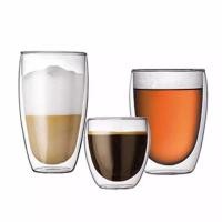 ราคา แก้วน้ำ แก้วกาแฟ 2 ชั้น แพ็ค 3 ขนาด 250 ml ,350 ml และ 450 ml (1535177996)