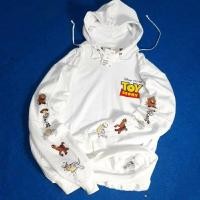 ราคา H&M TOY STORY เสื้อสเวตเตอร์มีฮู้ดสีขาวสําหรับผู้ชายและผู้หญิง (11428558295)