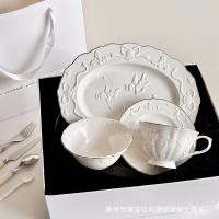 ราคา ช้าเมื่อเวลาผ่านไป - ถ้วยกาแฟและจานรองจานเซรามิกลายนูนแองเจิลเซรามิกสไตล์อินระดับไฮเอนด์ของฝรั่งเศส (29505418480)