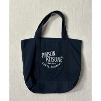 ราคา maison kitsune black cotton tote bag (27032414921)