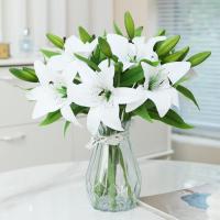 ราคา ประดิษฐ์ Tiger Lily ดอกไม้สัมผัสจริงพลาสติกอีสเตอร์ฤดูใบไม้ผลิปลอม Lilies ช่อดอกไม้งานแต่งงาน Centerpiece Home Office Decor, Cemetery Grave ตกแต่ง (40313767174)