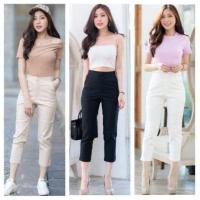 ราคา กางเกง7 ส่วน ผ้าไอวี่ กางเกงทำงาน (7057842713)