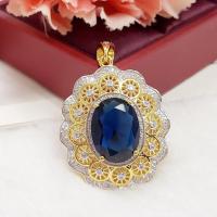 ราคา ส่งฟรี จี้ไพลินล้อมเพชรฉลุกงจักร เครื่องประดับไทย พูนทรัพย์ มีใบรับประกัน PD279P600 (17486709159)