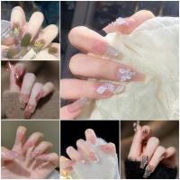 ราคา เล็บปลอม 24 ชิ้น/กล่อง ชุดเล็บปลอมยาวและสั้นพร้อมกาว (25285334587)