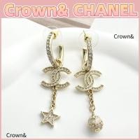 ราคา สินค้าใหม่ของแท้ 100%/จี้ดาว CHANEL CC ต่างหูสตั๊ดคริสตัลเพชรสำหรับผู้หญิง (55903170188)