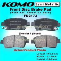 ราคา * Semi Metallic / Ceramic * KOMO ToyotaVios NCP42 Altis ZZE121 ผ้าดิสเบรคหน้า (44801284907)