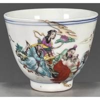 ราคา โบราณโบราณโบราณสินค้าเก่าพอร์ซเลนคอลเลกชันสินค้าเก่าทําในราชวงศ์ชิง เฉียนหลง ปีพาสเทล บาเซียน ข้ามรูปแบบทะเลถ้วยน้ําชา (48853237383)