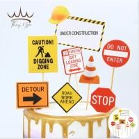ราคา [Combo of 5] เอสซีจี Construction Signs - อุปกรณ์ตกแต่งเค้ก อุปกรณ์เค้กวันเกิด (43410983036)