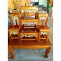 ราคา ฺBy Nontawat โต๊ะหมู่บูชา หน้า6หมู่7 สีเหลืองกระจังปิดทอง (1387373142)