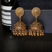 ราคา ต่างหูวินเทจโบฮобщи สไตล์ยิปซี ออกแบบคลาสสิกแบบอินเดีย งานแกะสลักรูปทรงพู่ระฆัง สีทองสวยงาม สำหรับผู้หญิง (40163196382)