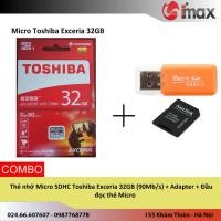 ราคา การ์ดหน่วยความจํา Micro SDHC ของโตชิบา Exceria 32GB (90Mb/s) + อะแดปเตอร์ + เครื่องอ่านการ์ดไมโคร (40163493283)