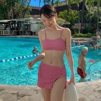 ราคา ชุดว่ายน้ำวันพีช บิกินี่ บิกินี่ชุดว่ายน้ำ ชุดว่ายน้ำสามชิ้นสำหรับผู้หญิง สลิงแยกบิกินี่ วัสดุพิเศษเนื้อผงสีขาว เหมาะสำหรับเต้านมขนาดเล็กและน้ำพุร้อน (55003031164)