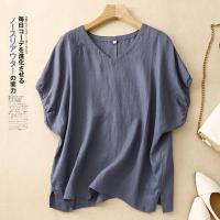 ราคา (มีสินค้าพร้อมส่ง)เสื้อนิลิน ผ้าฝ้าย คอวี แขนสั้นจับจีบ เสื้อสไตล์เกาหลี ญี่ปุ่น มูจิ มินิมอล (29078097068)