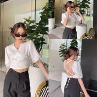 ราคา ส่งฟรี : เสื้อครอปคอวี แขนบอลลูน แต่งเชือกไขว้หลัง แซ่บๆแบ๊วๆ(สอบถามสต๊อกก่อนสั่ง) (10928599694)