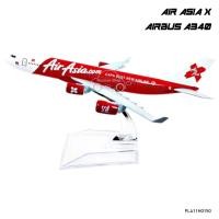 ราคา โมเดลเครื่องบิน แอร์เอเชีย AIR ASIA X AIRBUS A340 (16 cm) เครื่องบินเหล็ก พร้อมฐานตั้งโชว์ (52573055)