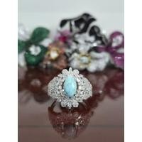 ราคา แหวนเงินเทอร์คอยส์แท้ 925 Silver Ring Natural Turquoise 925 น้ำหนักโดยประมาณ 4.5 กรัม (54550911802)