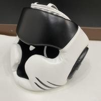 ราคา เฮดการ์ด มวยไทย สำหรับแข่ง สีขาวดำแข็งหนามาก เฮดเกียร์ หมวกป้องกันศีรษะ Thai Boxing Head Gear HeadGuard (15389310835)