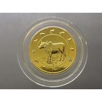 ราคา เหรียญนักษัตร ทองแดงชุบกาหลั่ยทอง ปีฉลู พ.ศ. 2552 กรมธนารักษ์สร้าง ไม่ผ่านใช้ (13898117024)