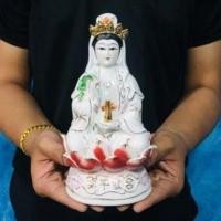ราคา เจ้าแม่กวนอิม ปางนั่งประทานพร งานกังไส หน้าตัก4นิ้ว สูง8นิ้ว. (งานนำเข้าจากประเทศจีน) (6579497191)