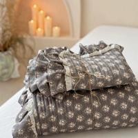 ราคา ผ้าห่มฝ้ายลายดอกไม้วินเทจ Modal Ruffles พลิกกลับได้ สำหรับเตียงนอน (52800885736)