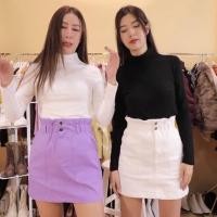 ราคา coatover c734 กระโปรงยีนสีขาว (6167541466)