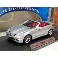 ราคา โมเดลรถSLK 1/18 โมเดลรถBenzSLK * มือสอง * โมเดลรถ Mercedes Benz SLK R171 Silver เปิดประทุนได้ สีดำ 1:18 Model car ราคา (41564920798)