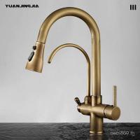 ราคา โบราณร้อนและเย็นอ่างล้างจานอ่างล้างหน้าน้ําบริสุทธิ์โดยตรงดื่มก๊อกน้ําก๊อกน้ําทองเหลืองข้ามพรมแดนดึงครัวสามในหนึ่งเดียว ซฟลาย (46201689534)