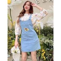 ราคา ชุดเซ็ทเสื้อ+เอี๊ยมกระโปรงยีนส์งานป้ายเบลลิต้าไซด์sมือ1 (24952240851)