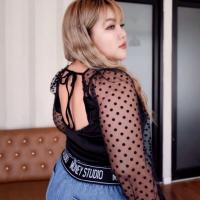 ราคา เสื้อกำมะหยี่ซีทรูงานสไตล์สาวอวบอ้วนเซ็กซี่ สวยแซ่บไฟลุกมาก (5822543831)