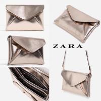 ราคา ของแท้ ส่งฟรีZara metallic clutch bag (40074363)
