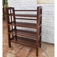 ราคา SUKP ชั้นวางรองเท้าไม้สัก 4 ชั้น สีโอ๊คเคลือบเงา สูง 100ซม. 26 ซม. x กว้าง 72 ซม (27961073884)