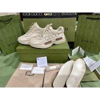 ราคา ❤️Used Like Verynew WOMEN'S RHYTON GUCCI LOGO LEATHER SNEAKER 39G วัดซอฟ 25CM (23583392839)