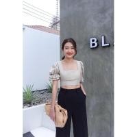 ราคา เสื้อครอปผูกโบว์หลังสีพื้น ครอป ครอปผูกโบว์ (5878343534)
