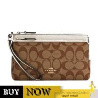 ราคา กระเป๋าสตางค์คล้องมือ COACH C5576 DOUBLE ZIP WALLET IN SIGNATURE CANVAS (IMDJ8) BY:Madamclassic (27371129822)