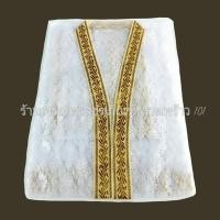 ราคา เสื้อคลุมนาค ลูกไม้ขอบทอง ลายลูกไม้ขอบทอง ชุดบวชนาค อย่างสวย เสื้อนาค ชุดนาค ชุดคลุมนาค ชุดบวช (25891037260)