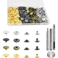 ราคา 100เซ็ตหนังSnap Fastenersชุด,10มม.Snapsปุ่ม,โลหะSnapปุ่มกดกระดุม4ติดตั้งเครื่องมือ4สีสําหรับกระเป๋าหนังเสื้อผ้าแจ็คเก็ตกางเกงยีนส์สวมใส่สร้อยข้อมือแฟชั่นD (54451889055)