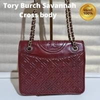 ราคา กระเป๋าสะพายTory Burchมือสองของแท้ กระเป๋าทอรี่เบิร์ชมือสองของแท้ หนังแกะ รุ่นSavannah สีแดง กระเป๋าหนังสีแดง (11348712584)