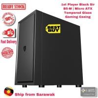 ราคา 1st Player Black Sir B5-M Micro ATX Tempered Glass Gaming Casing (27179518944)