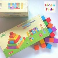 ราคา บล็อคไม้ลูกบาศก์ บล็อกตัวต่อไม้ 100 ชิ้น หลากสี ขนาด 2.5*2.5*2.5 ซม. ฝึกสำหรับเข้ารร.แนวสาธิต (1051132080)