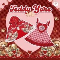 ราคา ของใหม่ ป้ายห้อย SizeM งานป้ายMaria Diamond เซ็ต3ชิ้นไหมญี่ปุ่น เดรสสั้นสก็อตสีแดง+ผ้าคลุมไหล่มีฮู้ดลายหมี+เข็มกลัด (45552825503)