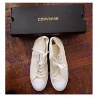 ราคา [มือหนึ่งจากshop✨] รองเท้าผ้าใบ หุ้มข้อ converse ใหม่เอี่ยม สีขาว ของจริงสวยมาก (4913252789)