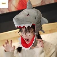 ราคา Fitnessfactory หมวกไดโนเสาร์, หมวกไดโนเสาร์ตุ๊กตาฉลามสีเขียว, ตุ๊กตาหัวไดโนเสาร์ Kawaii Plush หมวกฉลามคริสต์มาสของขวัญ (29467914531)