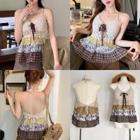 ราคา เสื้อสายเดี่ยวคล้องคอไหมพรมถัก ทรงระบายชายลายดอก DORRA TOP (23144822154)